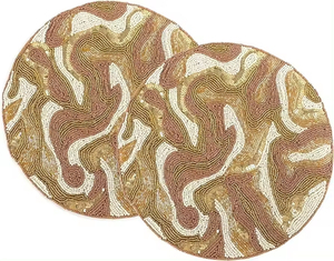 Napperon perlé décor à la maison pierre colorée sous-verres de Table à manger pour Restaurant Bar napperon de mariage par Axiom Home Accents - Product Image 3