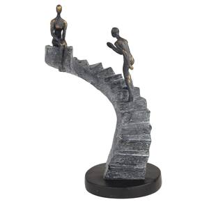 Escultura de personas de resina negra con escaleras, escultura antigua fundida hecha a mano, artesanía para decoración Interior de hogar y oficina, lo último - Product Image 1
