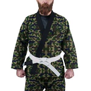 Uniforme de Jiu Jitsu Brasileño Personalizado, Camuflaje con Bandera Sublimada, Ligero, Elástico, Transpirable, de Secado Rápido, Kimono de Algodón - Product Image 2