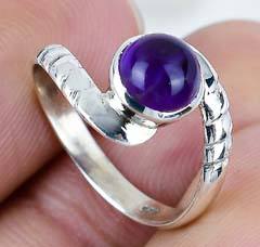 Bague de réglage de lunette en pierre précieuse améthyste naturelle Vintage plaqué argent Sterling 925 fait à la main bijoux fins pour les occasions de fête - Product Image 4