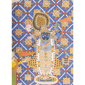 Tapiz de Pared de Tela de Algodón Verde con Arte Pichwai, Diseño Abstracto Bohemio Navideño Nórdico para Decoración del Hogar y Exteriores para Ramad - Product Image 2