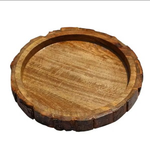 Plateau de service de Style ottoman rustique finition polie en bois d'acacia naturel pour la maison décor de fête divertissant avec mangue mangeant - Product Image 1