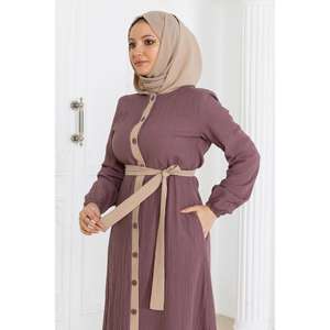 Traje de Lino con Capucha y Botones Rosa Rosado MSW19238-1, Conjunto Casual-Formal de 2 Piezas con Blazer Largo y Pantalones Cortos Midi Holgados, Talla XL - Product Image 2