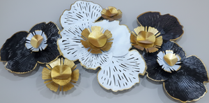 Sculpture murale en métal 3D moderne, art mural en fer fait à la main, or noir, décoration murale pour la maison, vente en gros, thème naturel d'arbre - Product Image 2