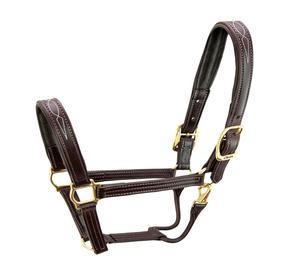 AL RAHMAN TACKS cuir véritable cheval licou AL-LH-042 modèle équitation but bas prix en gros plaine Durable matériel raccord - Product Image 1