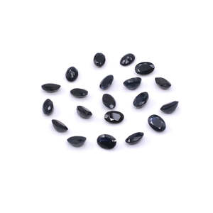 Piedras de Zafiro Negro Natural Sin Tratar, Calibradas en Forma Ovalada y de Pera, 3x5mm y 4x6mm, Gemas Facetadas en Colores Gris y Violeta - Product Image 2