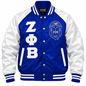 Zeta Phi Beta Custom Canvas Winter Bomber Varsity Sorority <b>Jacket</b> ZPhiB Chenille Embroidery Letter Pattern Waterproof Hooded - Product Image 2