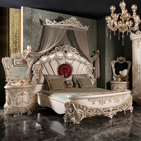 Luxuriöses Europäisches Klassisches Massivholz-Belinda-Softbett Verstellbares Schlafzimmer-Set Handgeschnitzt Anpassbare Farbe Mehrere Größen