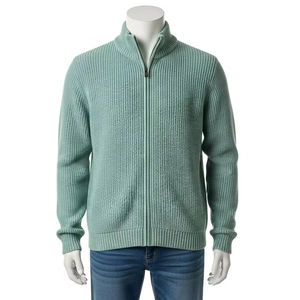 Chaqueta de punto de talla grande para hombre, respetuosa con el medio ambiente, con cuello levantado, suave, transpirable, térmica, para invierno, ropa deportiva informal - Product Image 3