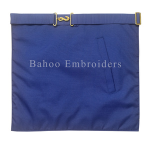 TABLIER MASONIC REGALIA MARK PROVINCIAL AVEC FRANGES DORÉES ET TROIS NIVEAUX BRODÉS À LA MAIN - Product Image 2