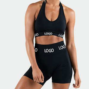 Kivotech-Conjunto de Sujetador y Pantalones Cortos de Alta Calidad para Gimnasio, Pantalones Cortos Cruzados de Cintura Alta con Corte en V, Conjuntos de Yoga y Fitness, OEM - Product Image 5