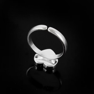 2025 réglable en argent Sterling véritable coeur 5mm lunette tasse anneau bricolage blanc anneau réglage pour bijoux faits à la main Collet anneau Base - Product Image 4