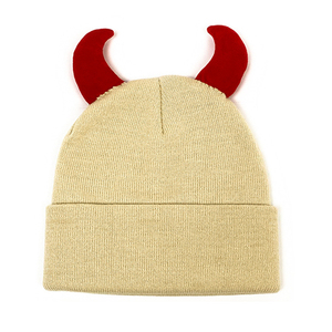 หมวกบีนนี่ถักลายปีศาจสำหรับผู้หญิงผู้ชายเด็กผู้หญิง Y2K หมวกฮาโลวีนปาร์ตี้หมวกถักโครเชต์หมวกทรงถังออกแบบได้ตามต้องการ - Product Image 4