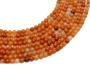 Perles de pierre, perles d'aventurine rouge, brin de perles, bijoux en pierre, pierre précieuse lisse, collier de guérison, cristal naturel, grossiste - Product Image 1