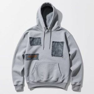 Sweat-shirt à capuche pour homme fabriqué professionnellement, en boîte, poids lourd, 800 GSM, avec un design délavé, patchs personnalisés - Product Image 5