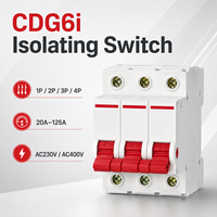 Interruptor de Aislamiento CDG6i 1P 2P 3P 4P 20A-125A AC230V 400V 35mm para Riel DIN, Interruptor Aislador Eléctrico