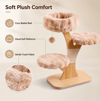 Arbre à chat écologique et durable, antidérapant, avec perchoir moelleux, lits en peluche et jouets suspendus pour chats