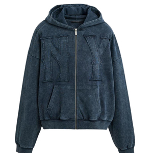 แจ็กเก็ตมีฮู้ดสไตล์สตรีทสำหรับผู้ชายผ้าฝ้าย100% ปักลายล้างหิมะ - Product Image 5