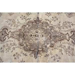 Tapis turc Vintage Beige marron 5.2 X 7.7ft fait à la main en laine grande surface Patchwork Design rectangulaire couloir Latex pour la décoration de la chambre - Product Image 5