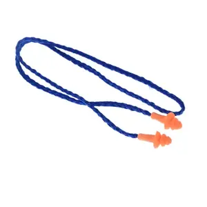 Bouchons d'oreilles jetables en silicone de qualité supérieure, les plus vendus, NRR 22dB, port confortable, protection auditive filaire pour les travailleurs d'usine - Product Image 3