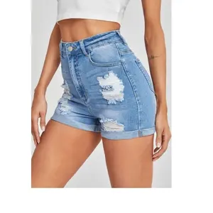 Toptan fiyat özelleştirilmiş marka yüksek kalite Casual kadın şort sıcak görünümlü Denim kısa pantolon BD ihracat