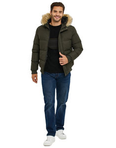 Veste matelassée d'hiver décontractée pour homme, très vendue, légère, respirante, fermeture éclair, capuche, en tissu toile - Product Image 4