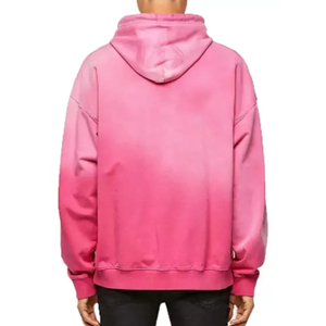 เสื้อฮู้ดสีชมพูสไตล์วินเทจสำหรับผู้ชายเสื้อมีฮู้ดกันแดดผ้าคอตตอนขนแกะดีไซน์3D โลโก้ตามสั่ง - Product Image 4