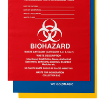 Sacs médicaux recyclables personnalisés en usine jetables grand PEHD PE-BD 8-10 gallons 30-38 litres sac poubelle de laboratoire déchets en plastique