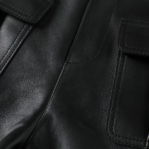 Pantalones cortos de cuero hechos a medida al por mayor para hombres y mujeres Pantalones cortos de cuero de moda de cuero genuino de color de nuevo diseño - Product Image 6