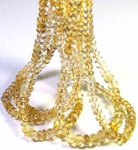 Cuentas Sueltas de Citrino Amarillo Natural, Lisas, de 16 Pulgadas, Citrino de Alta Calidad, Pulido, Redondo, de 6-7 mm, para Joyería DIY - Product Image 1