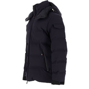 Veste matelassée décontractée pour homme, fine et chaude pour l'hiver, avec fermeture éclair, capuche imperméable, logo frontal, rembourrage en duvet - Product Image 3