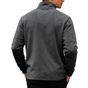 Sweat-shirt à capuche tendance pour homme, col montant, demi-zip, en molleton, coupe ample, pour l'hiver, sweat-shirt transfrontalier, personnalisable OEM - Product Image 3