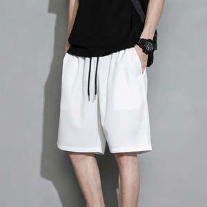 Summer Casual Solid Color Mid-Waist Design for Outdoor Running & Gym Wear Men's Active Bottom Shorts - Product Image 2