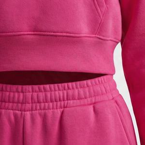 Conjunto Deportivo de Dos Piezas para Mujer, Sudadera Corta con Capucha y Pantalones de Chándal de Felpa de Algodón, Color Personalizado, al por Mayor - Product Image 5