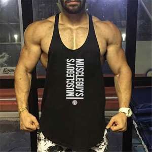 Nouvelle mode coton chemises sans manches Y dos débardeur hommes Fitness chemise hommes Singlet musculation sport entraînement Gym gilet Fitness - Product Image 4
