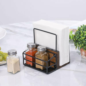 ที่วางผ้าเช็ดปากโลหะดีไซน์ใหม่มาแรง พร้อมขวดใส่เครื่องเทศ สำหรับตกแต่งโต๊ะอาหาร เหมาะสำหรับโรงแรมและร้านกาแฟ - Product Image 2