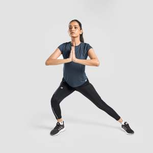 Leggings de sport sans couture à taille haute Hyper Track, respirants, en spandex/nylon noir, logo personnalisé, bande latérale, tailles XXL XS disponibles - Product Image 4