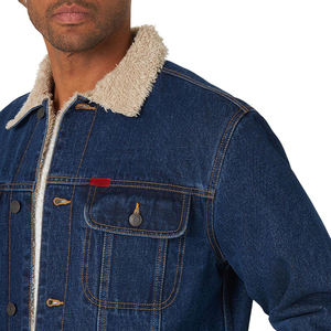 Veste en jean pour homme de grande taille, style décontracté, respirante, tendance, en denim uni gris, veste en jean personnalisée pour homme - Product Image 3
