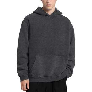 100% coton sweats à capuche blanc épais polaire poids lourd surdimensionné Streetwear sweats à capuche impression personnalisée Logo hommes sweats à capuche et sweat-shirts - Product Image 2