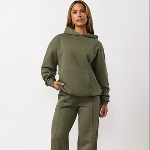Ensemble de survêtement en polyester solide pour femmes, coupe classique, best-seller, coupe-vent et respirant, pour l'entraînement - Product Image 1