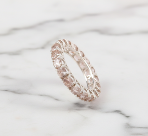 Anillo de Compromiso de Plata de Ley 925 con Morganita Clásica y Circonita Cúbica para Mujer, para Bodas y Fiestas - Product Image 4