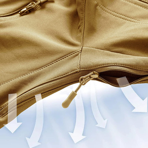 Chaqueta softshell para hombre, cortavientos, con cierre completo, cuello alto, impermeable, ligera y sostenible. - Product Image 4