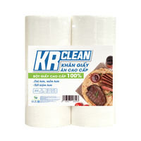 Krclean Premium 200 feuilles 20x10cm rouleau de serviettes en papier non pelucheuses pour le dîner très absorbant pour une utilisation au restaurant