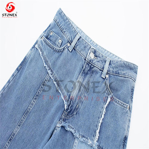 กางเกงยีนส์ขากว้างเอวสูงสำหรับผู้หญิงกางเกงวินเทจมีซิปรูดซิปแฟชั่นใหม่ฤดูร้อนคุณภาพสูง - Product Image 6