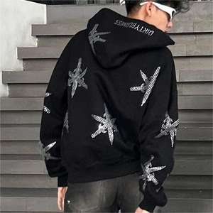 Conjunto de chándal de algodón 100%, ropa de calle personalizada de alta calidad, precio bajo, unisex, pantalones de chándal acampanados, Sudadera con capucha para hombre, otoño - Product Image 3