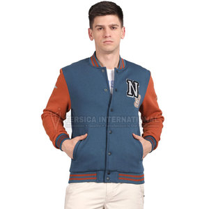 Hombres Casual Streetwear Varsity Chaqueta de invierno Mezcla de lana Algodón Forrado Abrigo Hombres Invierno Béisbol Varsity Chaqueta - Product Image 1