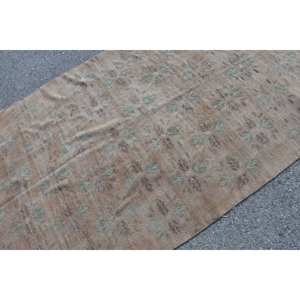 Vintage 4 pies 8 pulgadas X 7 pies 8 pulgadas Beige alfombra turca área grande rectángulo Patchwork diseño lana poliéster látex Tabriz para vivir - Product Image 5