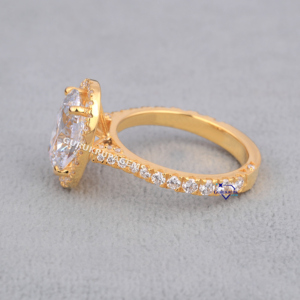 Anillo de compromiso de Halo de diamante de moissanita de corte ovalado con Plata de Ley 925, diseño personalizado, joyería de elegancia clásica - Product Image 5
