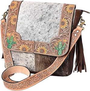 Sac à main en cuir véritable de style bohème pour femmes sac à bandoulière et sac à bandoulière en fourrure de léopard usiné à la main et à la mode - Product Image 4