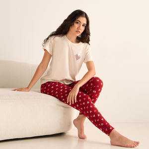 Femmes filles vêtements de nuit pyjama ensemble respirant 100% coton all-Over vibrant imprimés floraux Logo personnalisé doux taille élastique - Product Image 1